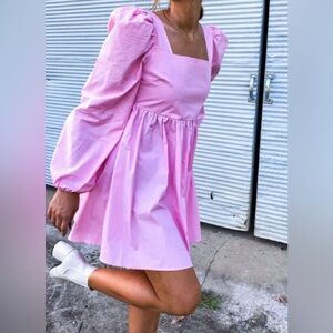 Beulah puff sleeve tie back dress